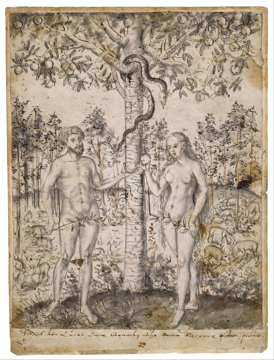 Människans fall av after Lucas Cranach the Younger