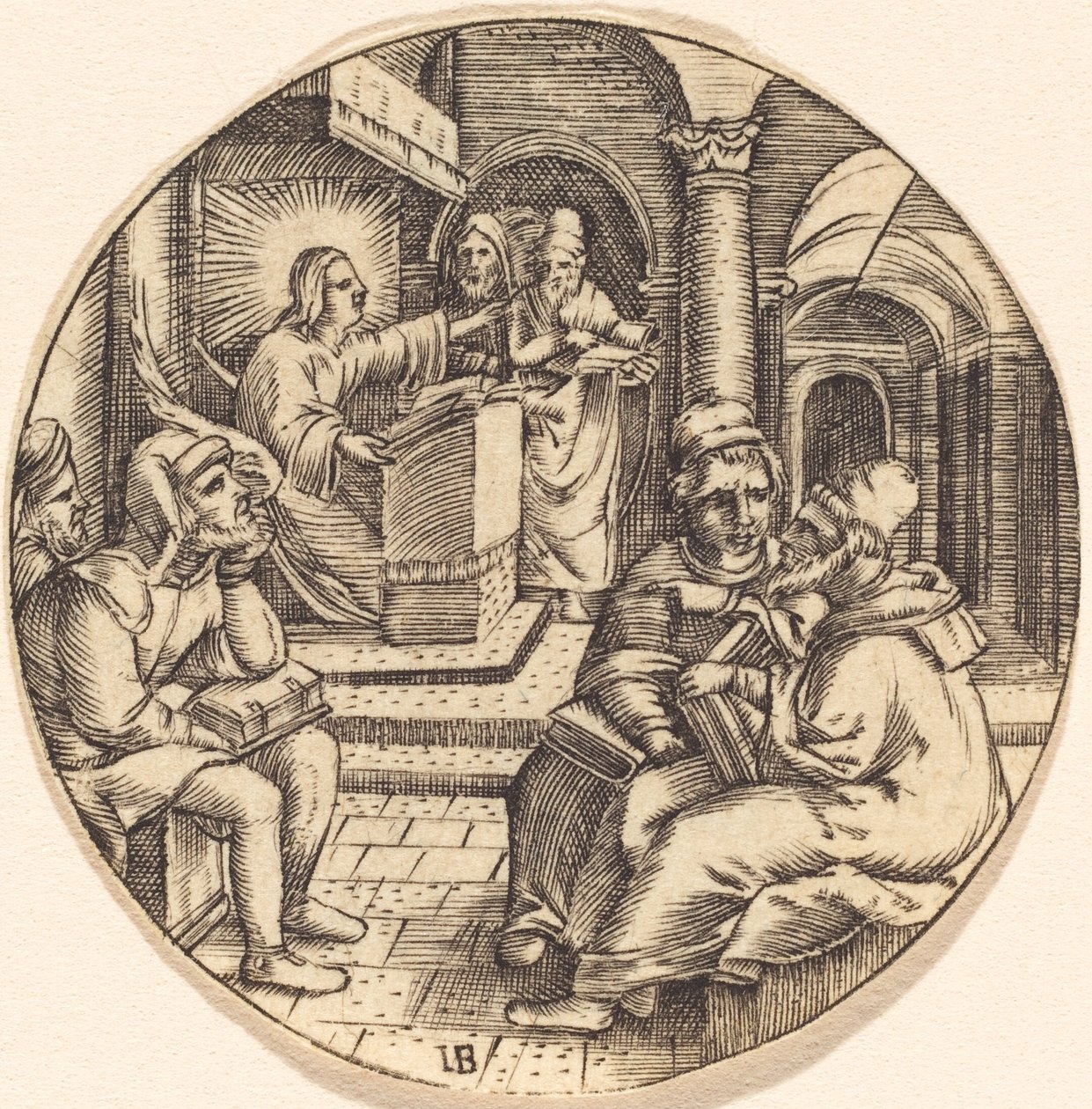 Jesus predikar i templet av after Master IB