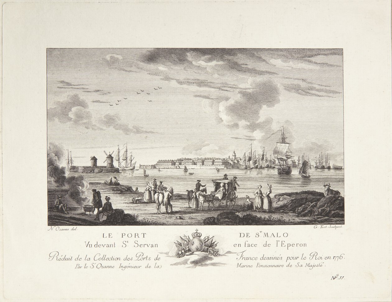 Hamnen i Saint Malo (Le port de St. Malo) av after Nicolas Marie Ozanne