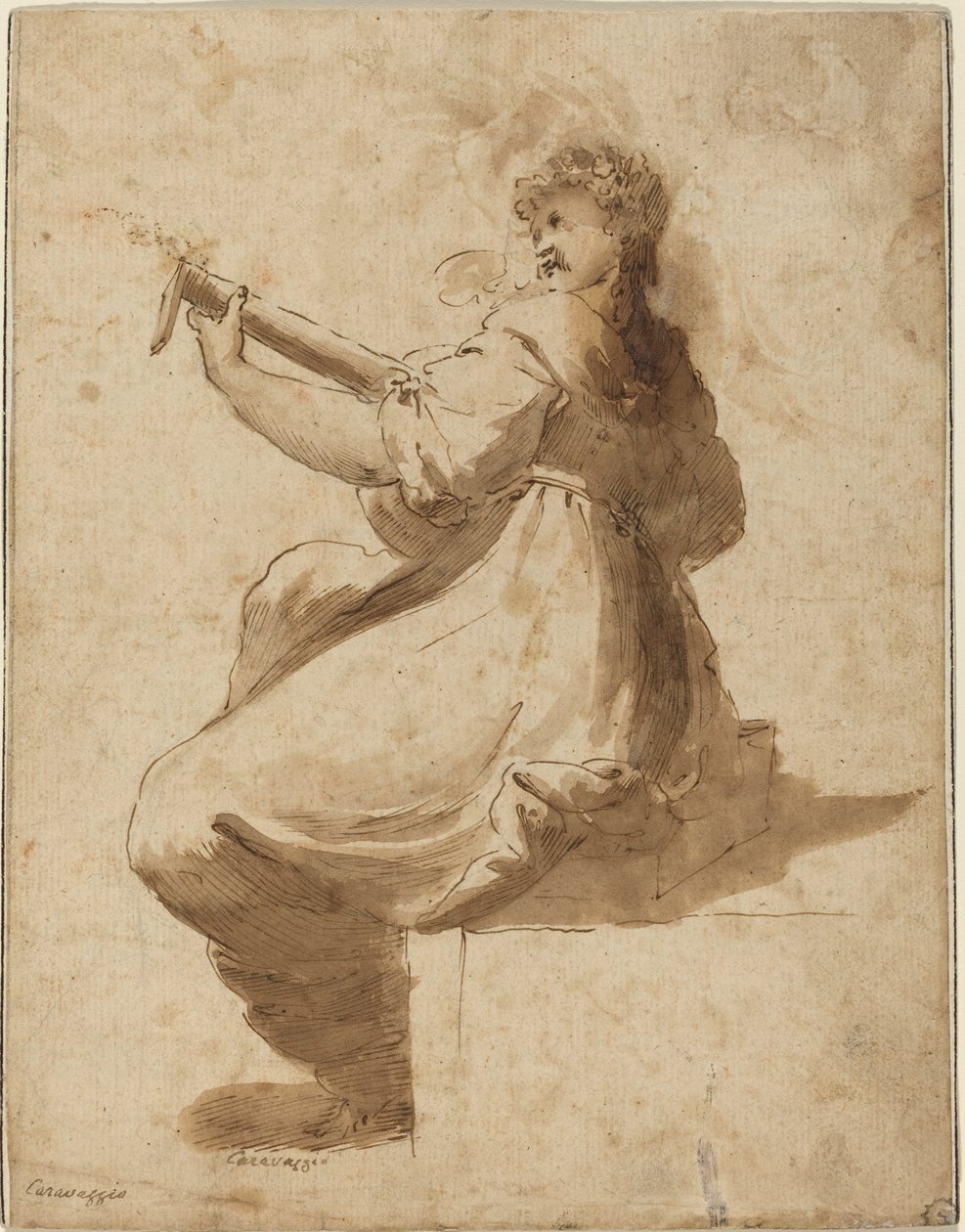 Lutspelaren av after Orazio Gentileschi