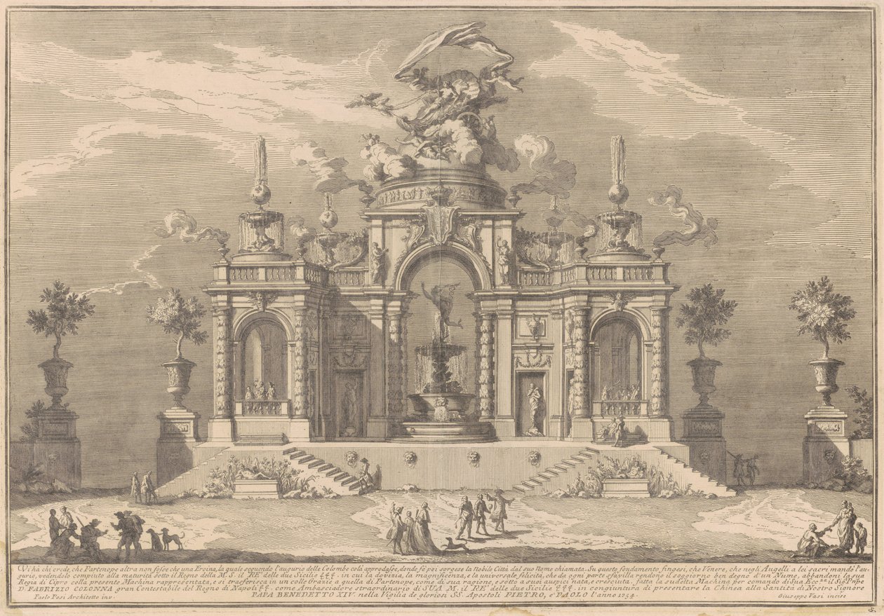 Prima Macchina för Chinea 1754: Venuspalatset på Cypern av after Paolo Posi Giuseppe Vasi