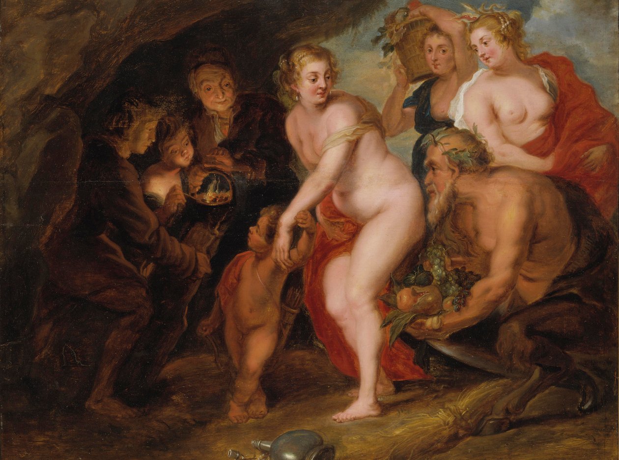 Utan Ceres och Bacchus skulle Venus frysa, ca 1650 (olja på ek) av after Peter Paul Rubens
