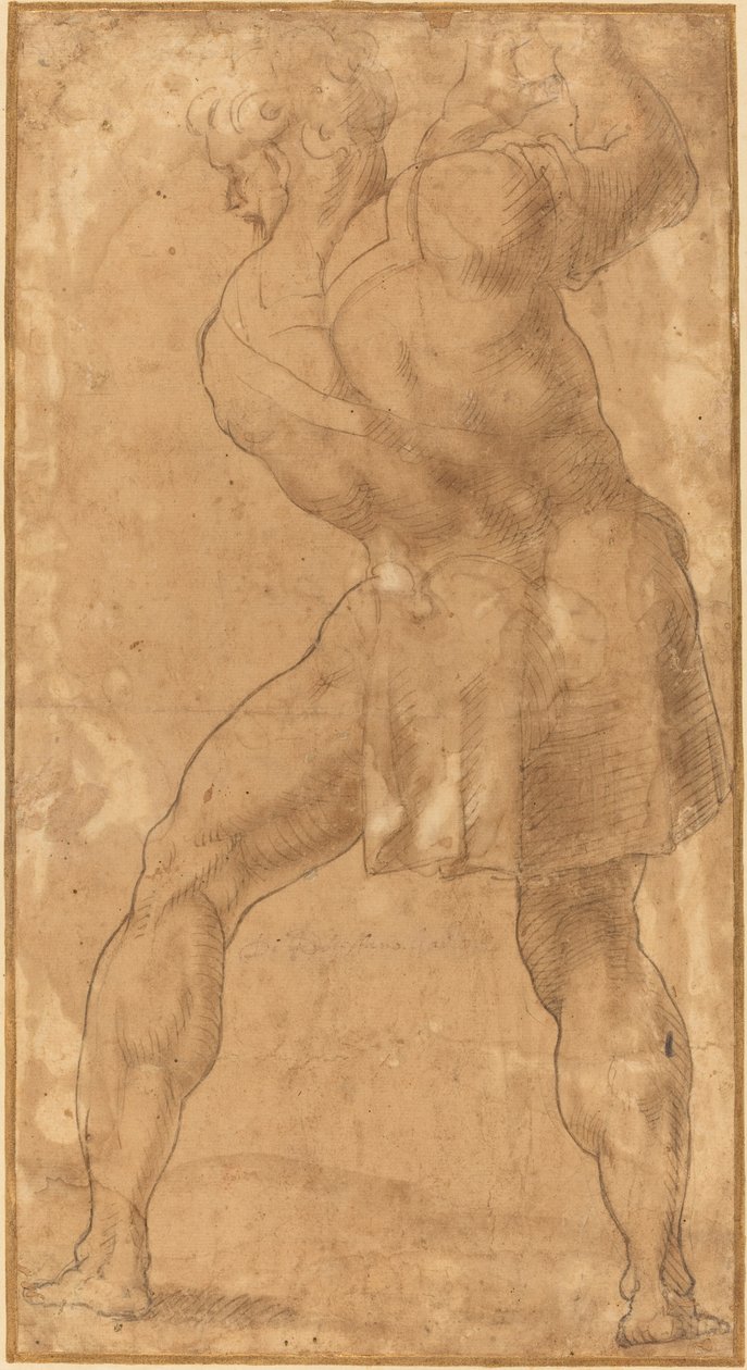 Figur av en man av after Polidoro da Caravaggio