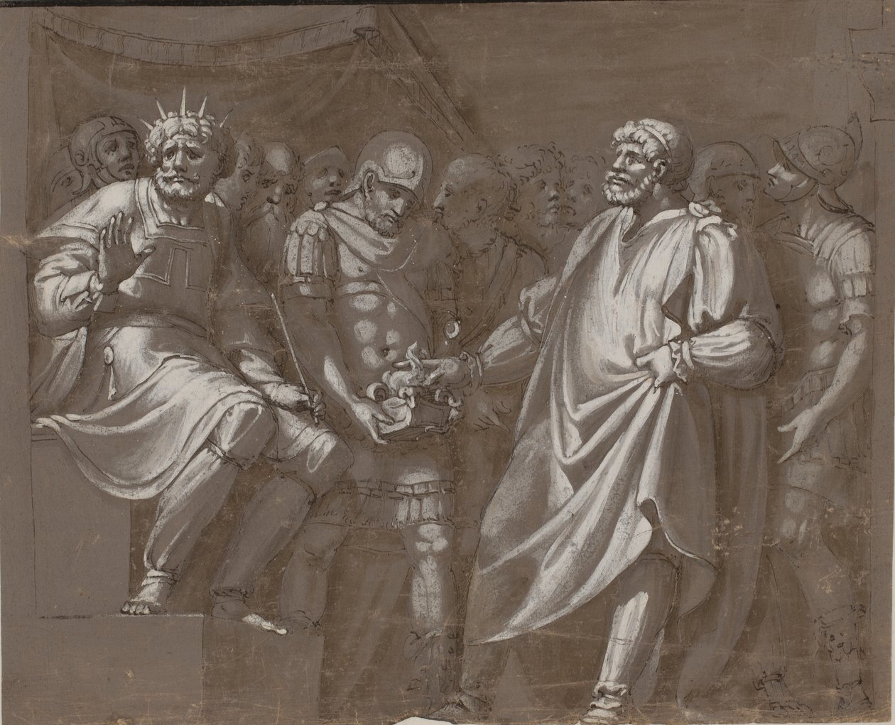 Mucius Scaevola före Porsenna av after Polidoro da Caravaggio