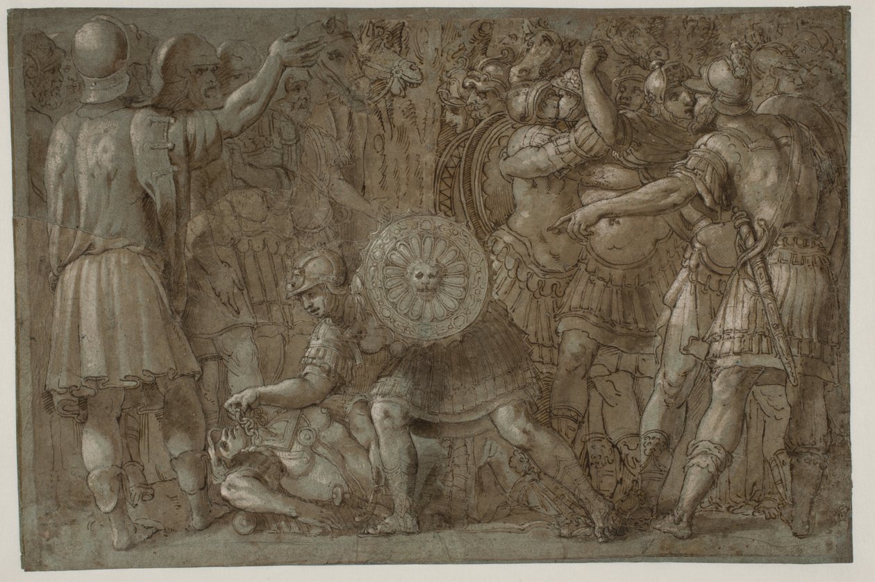 Scen från romersk historia av after Polidoro da Caravaggio