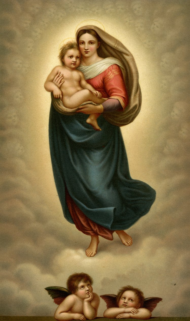 Madonna San Sista, Sixtinska Madonna av after Raphael