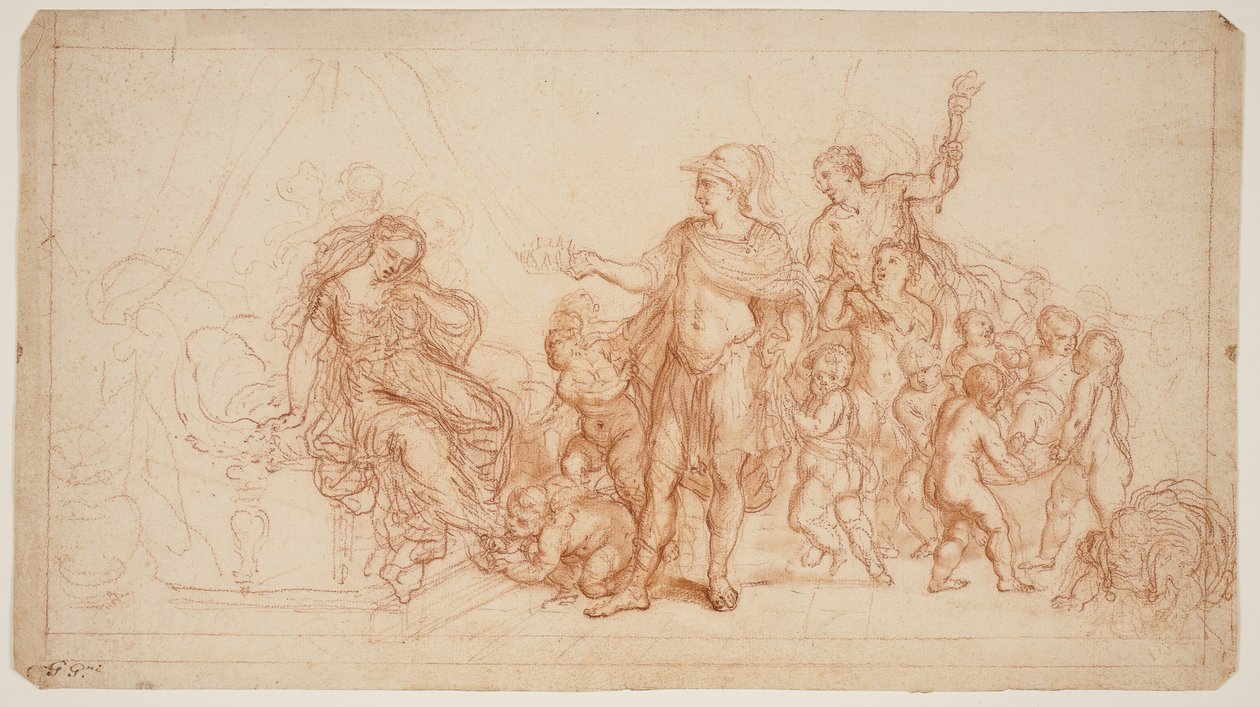 Alexanders och Roxanas äktenskap av after Raphael