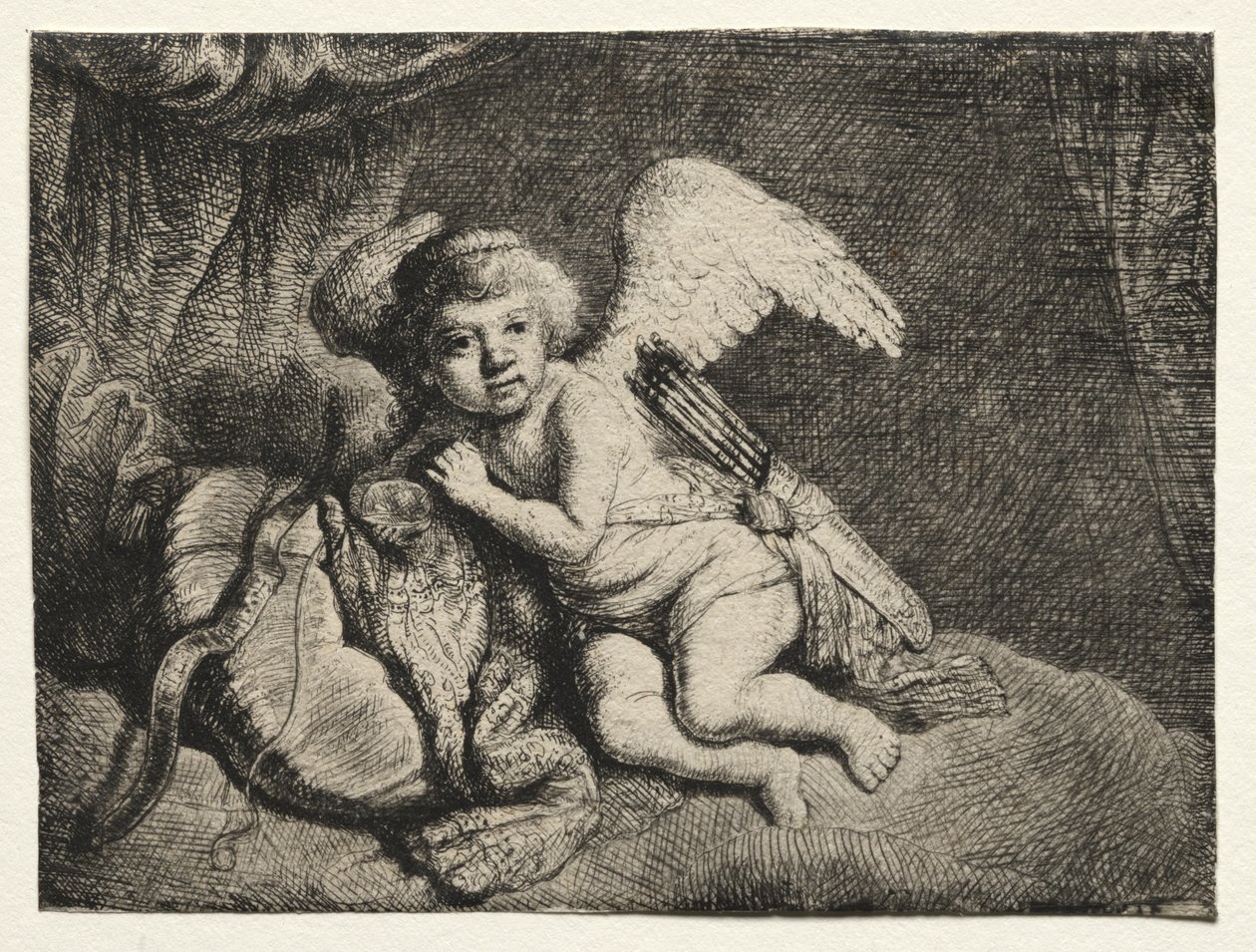 Amor vilar av after Rembrandt van Rijn
