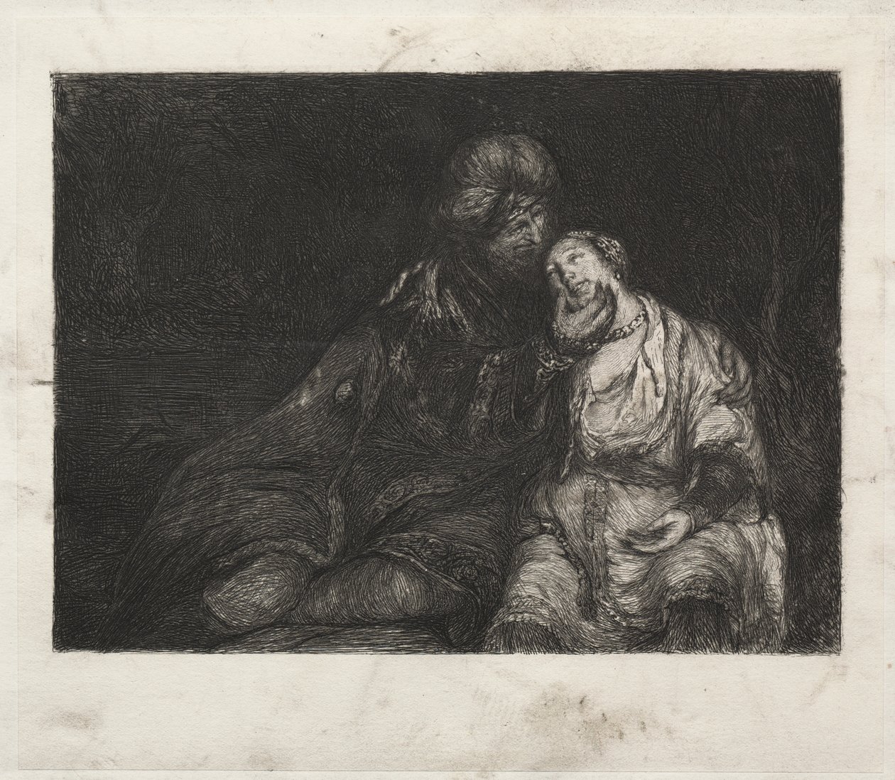 Två figurer av after Rembrandt van Rijn