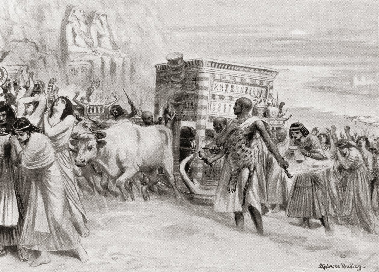 En begravningståg under XIA-dynastin, antika Egypten, från Hutchinson