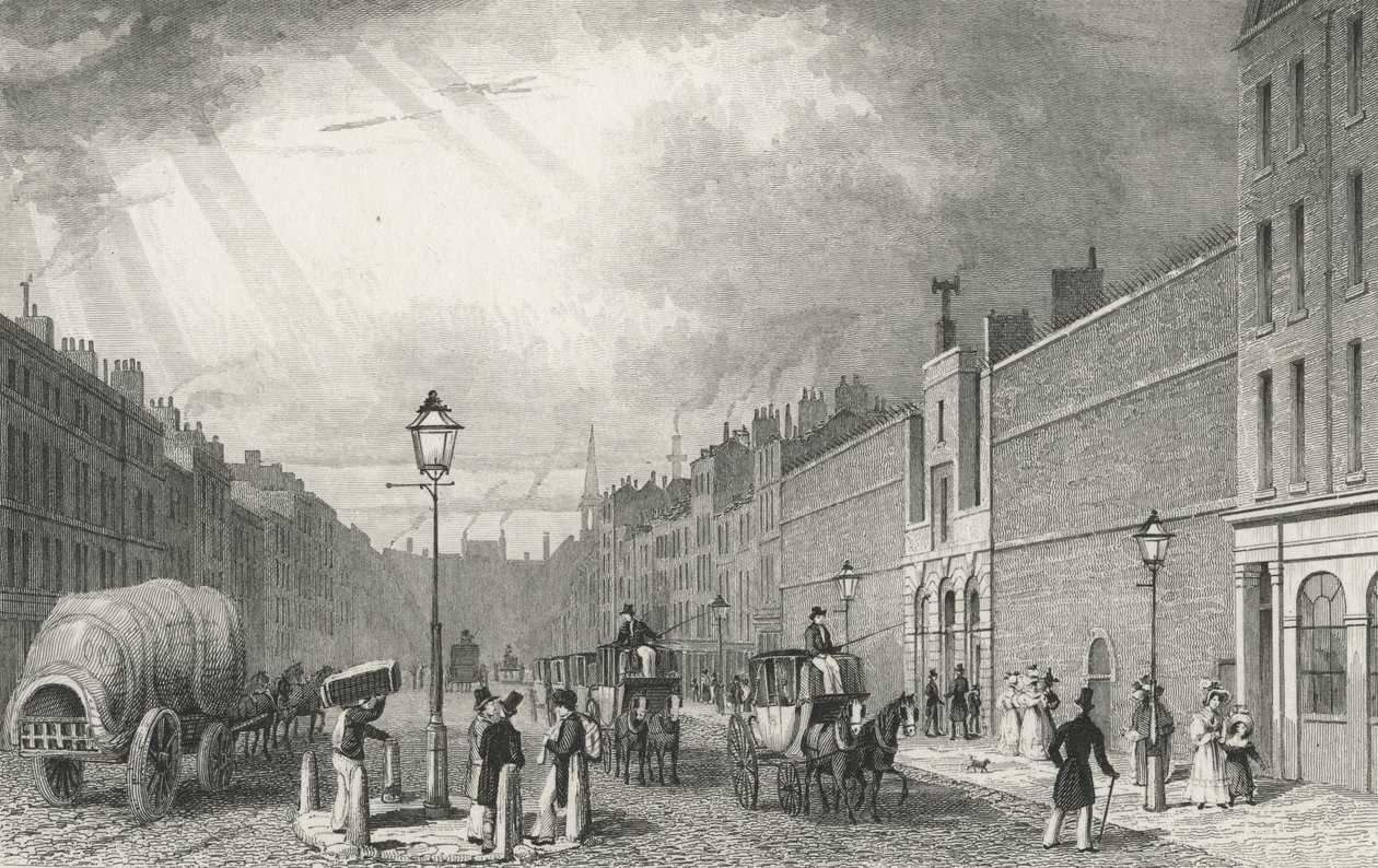 Farringdon Street och Fleet Prison, 1830 av Thomas Hosmer after Shepherd