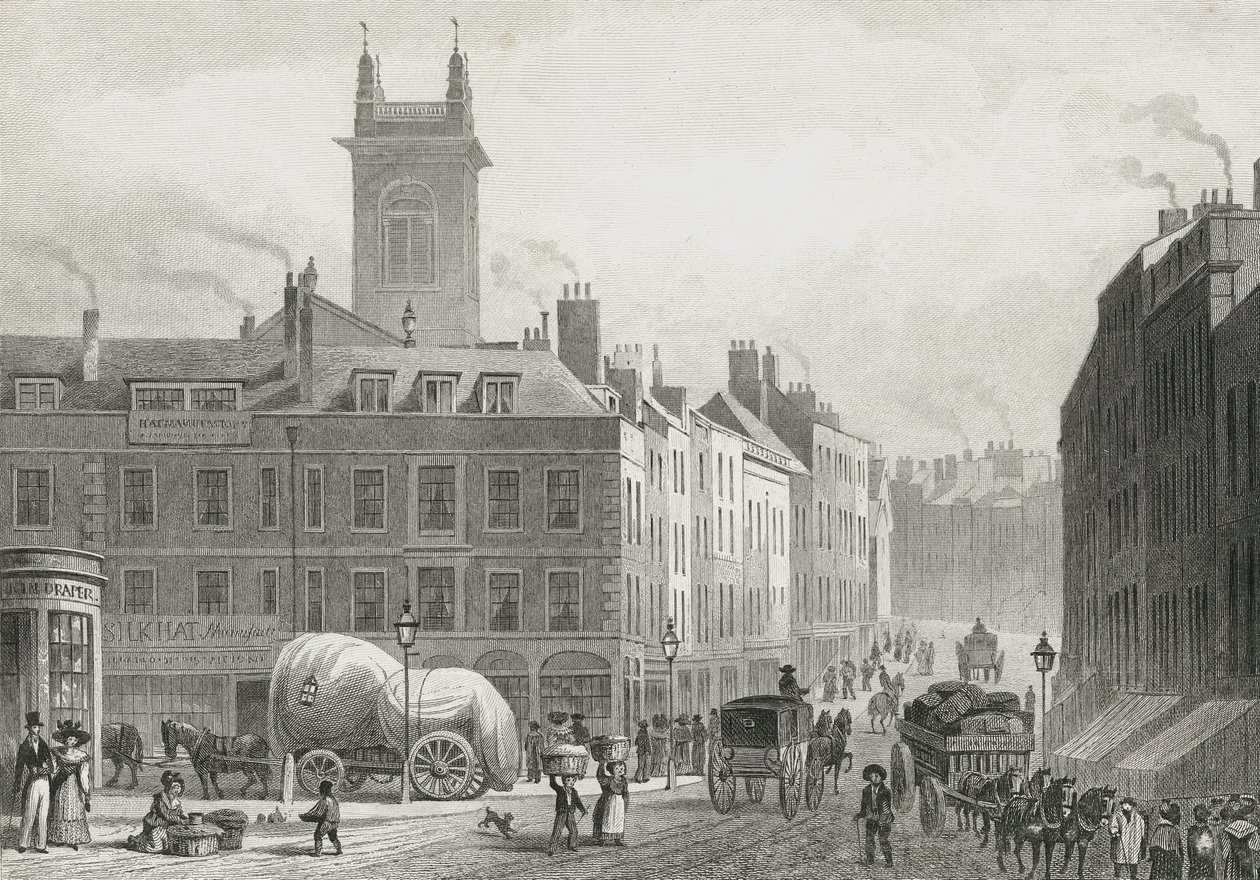 Holborn Bridge, 1831 av Thomas Hosmer after Shepherd