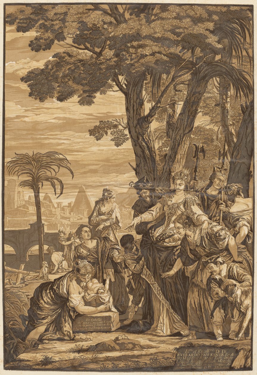 Fyndet av Moses av after Veronese John Baptist Jackson