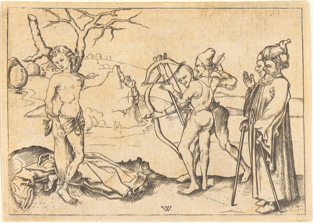 Sankt Sebastians martyrskap av after Wenzel von Olmutz