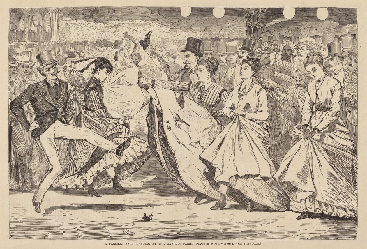 En parisisk bal - Dans på Mabille, Paris av after Winslow Homer