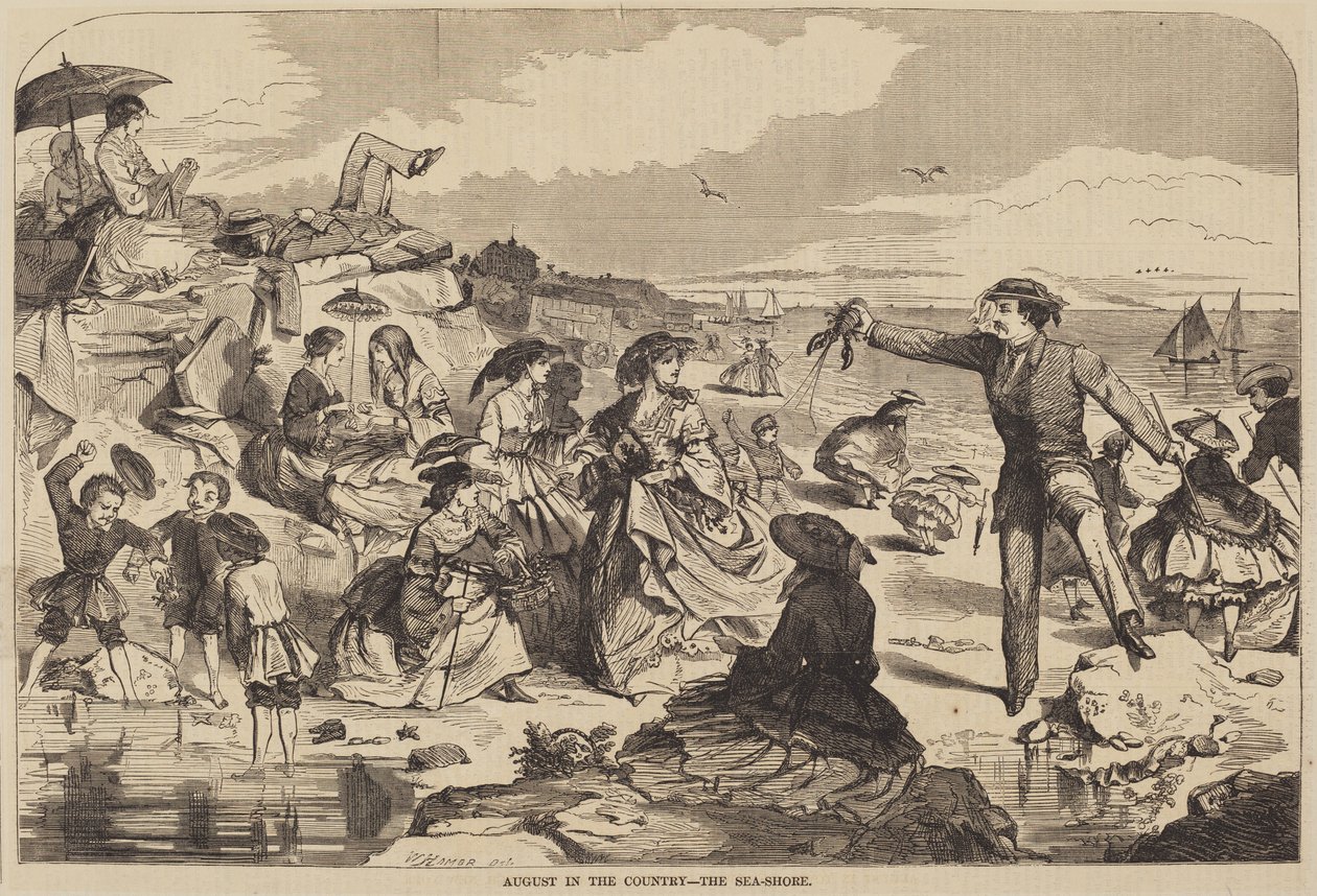 Augusti på landet - Havsstranden av after Winslow Homer