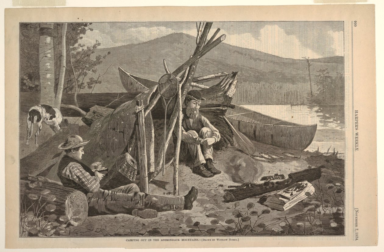 Camping ute i Adirondack-bergen av Winslow Homer
