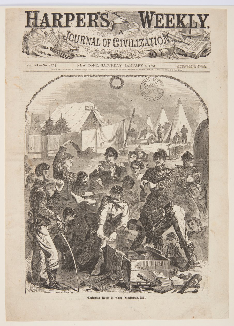 Jullådor i lägret – jul, 1861 av after Winslow Homer