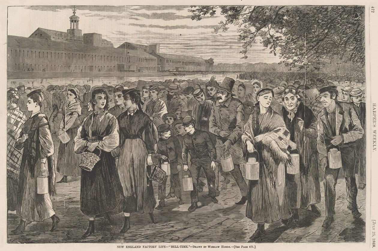 New England Factory Life - Bell-Time av Winslow Homer