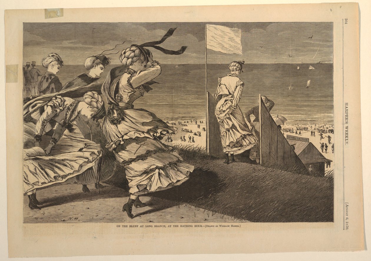 "På bluffen vid Long Branch, vid badtimmen" av after Winslow Homer