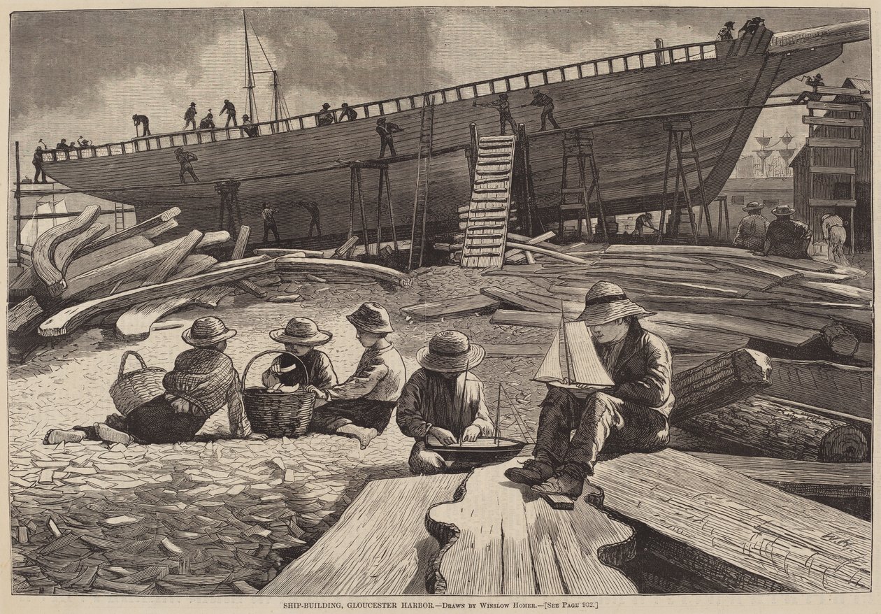 Skeppsbyggnad, Gloucesters hamn av Winslow Homer
