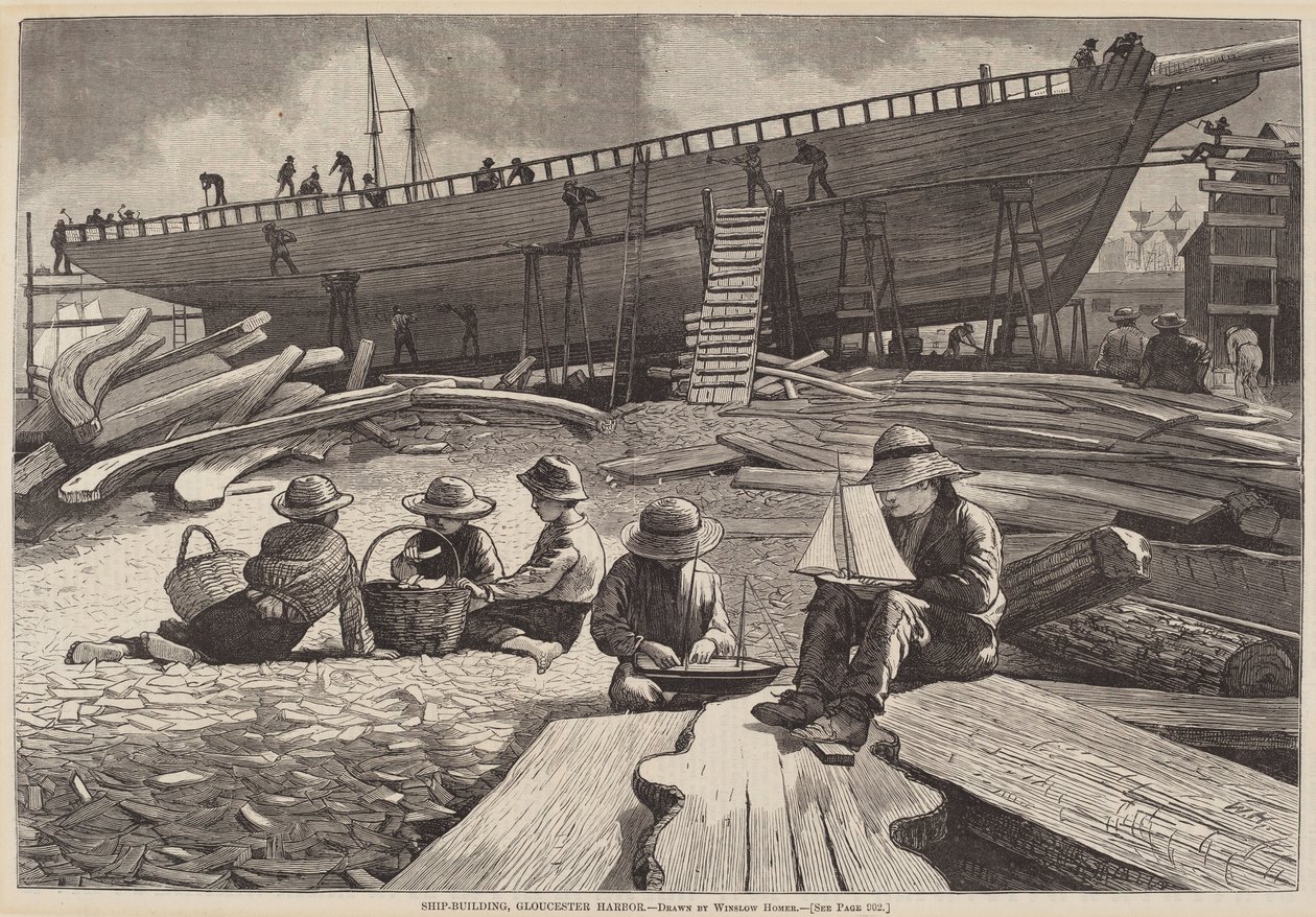 Skeppsbyggnad, Gloucesters hamn av after Winslow Homer