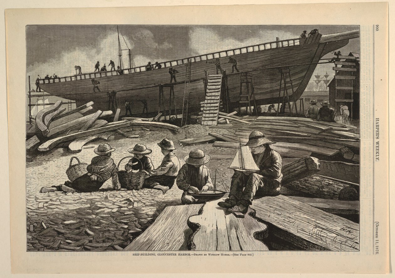 Ship-Building, Gloucester Harbor, från Harper