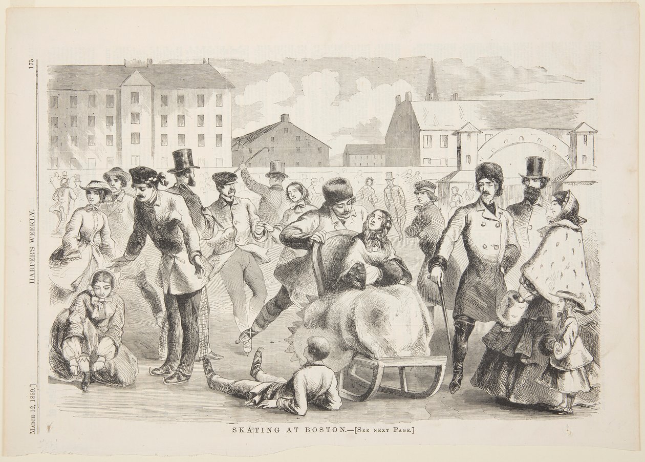 Skridskoåkning i Boston av after Winslow Homer