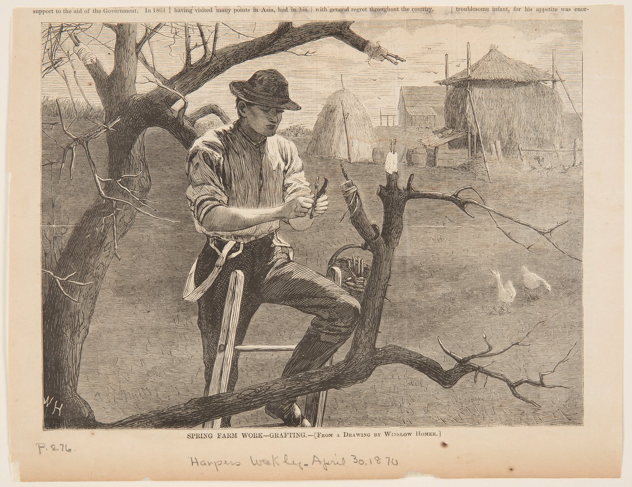 Vårgårdsarbete – ympning av after Winslow Homer