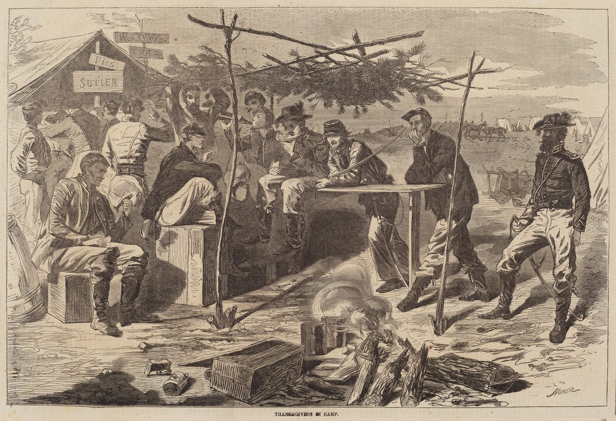 Thanksgiving i lägret av Winslow Homer