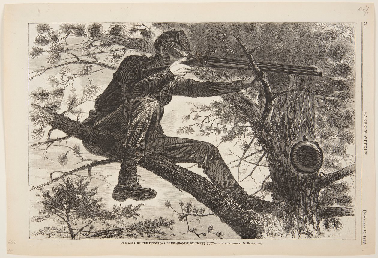The Army of the Potomac – En skarpskytt på pikettjänst av Winslow Homer
