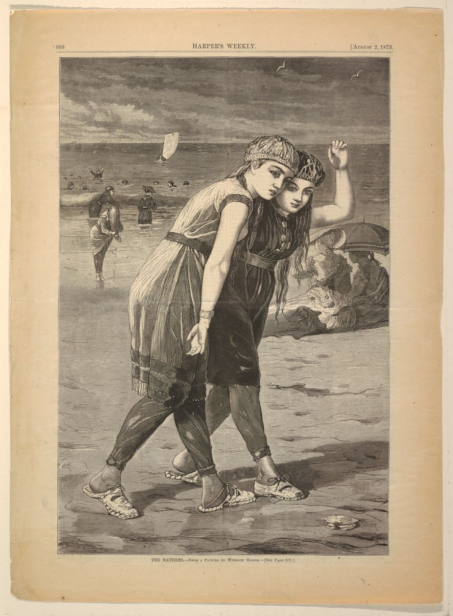 Badgästerna av after Winslow Homer