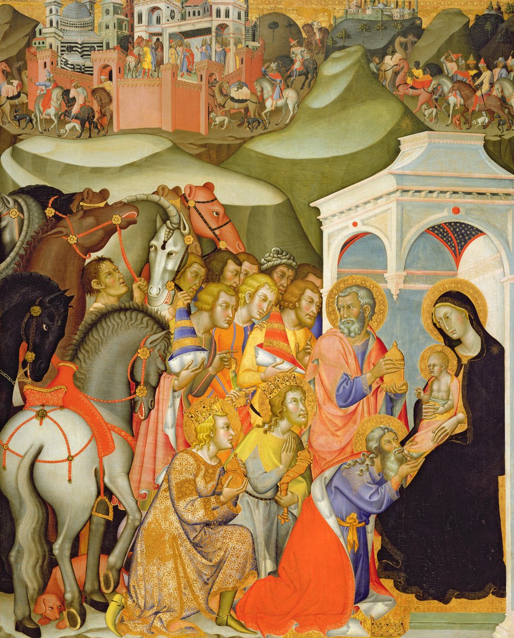 The Adoration of the Magi, c.1380 av also Manfredi de Battilori Bartolo di Fredi
