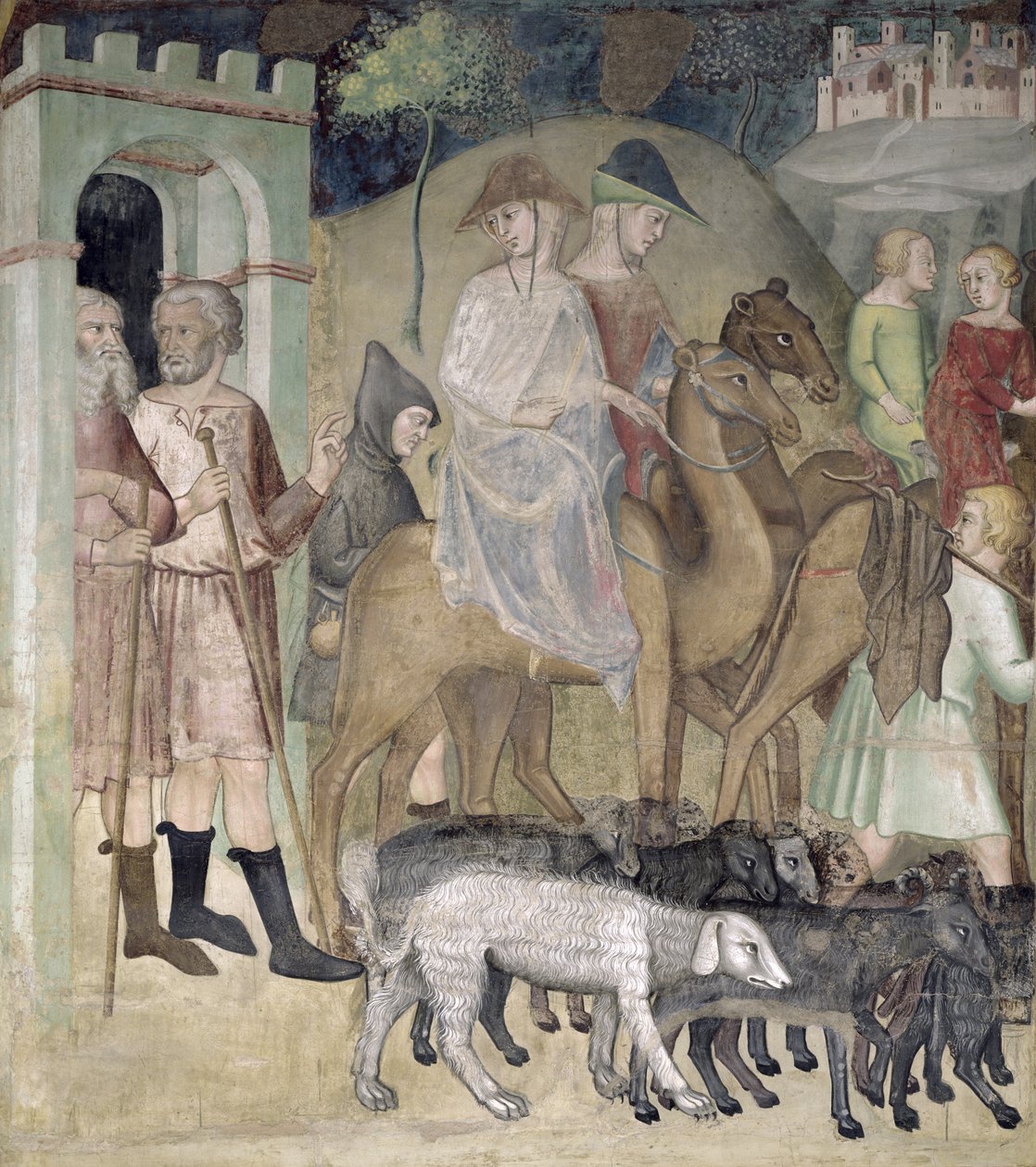 Abrahams och Lots resa, 1356-67 av also Manfredi de Battilori Bartolo di Fredi