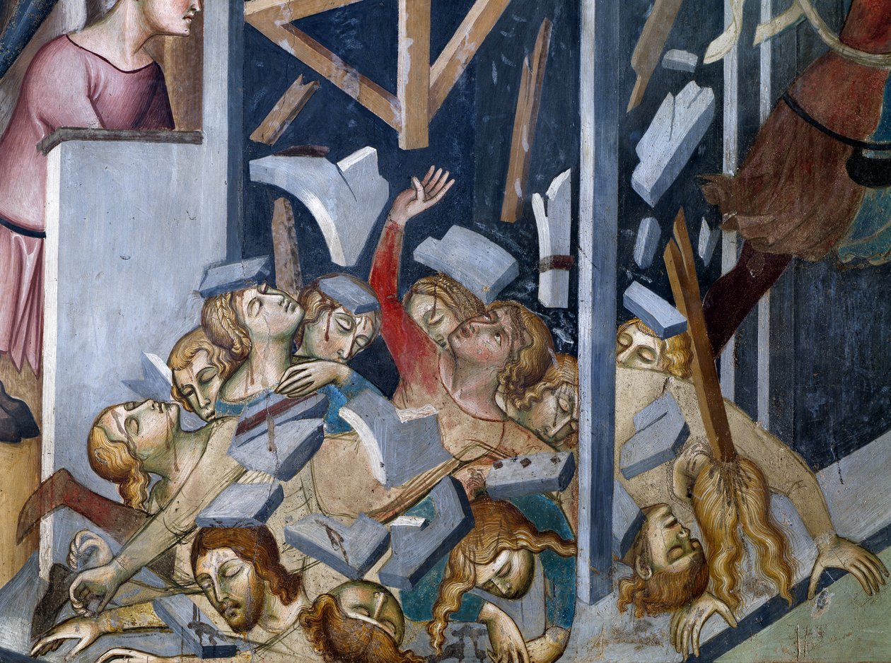 Fall of the House of Job, scen från berättelserna om Gamla testamentet av also Manfredi de Battilori Bartolo di Fredi