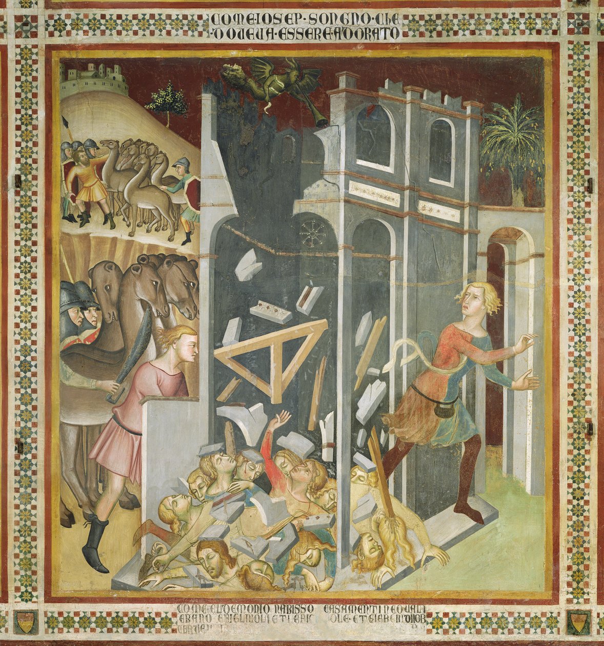 Förstörelsen av Jobs hus och stölden av hans hjord av sabianerna, 1356-6 av also Manfredi de Battilori Bartolo di Fredi