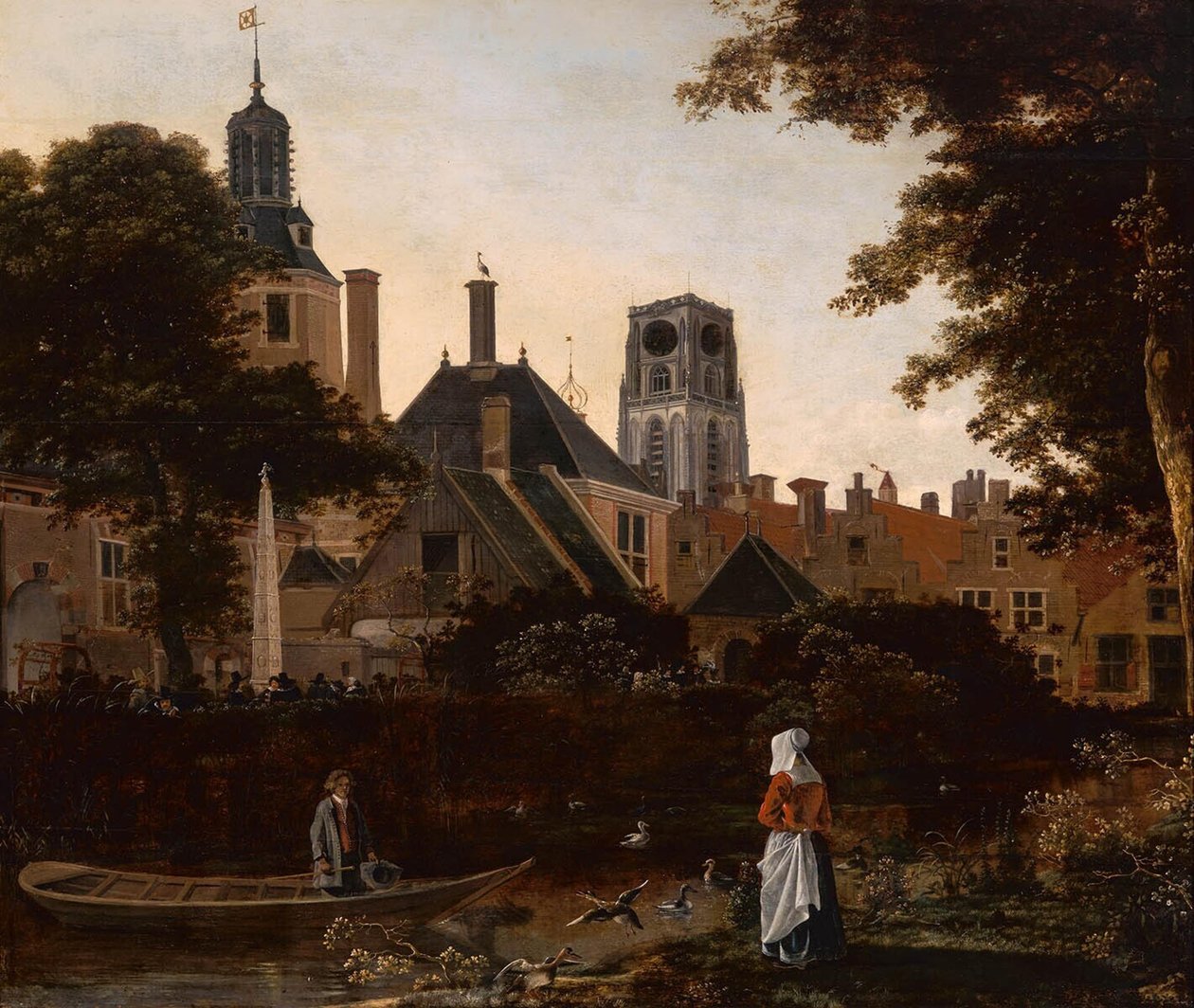 Holländska: Stadsgezicht te Rotterdam met de Sint Laurenstoren Vy över Rotterdam, med tornet på St. Laurenskerk av anonymous 