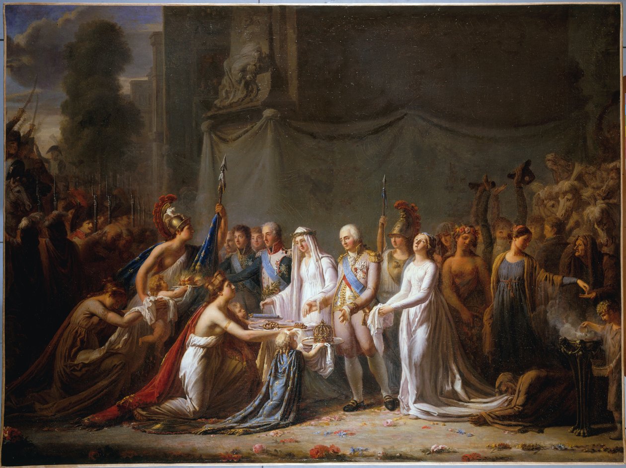 Franska: Allegori över Ludvig XVIII:s intåg i Paris den 3 maj 1814 av anonymous 