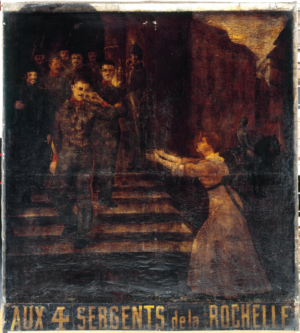 Franska: Aux quatre sergents de La Rochelle (II). Värdshusets skylt. 3, boulevard Beaumarchais, 11:e arrondissementet, Paris av anonymous 