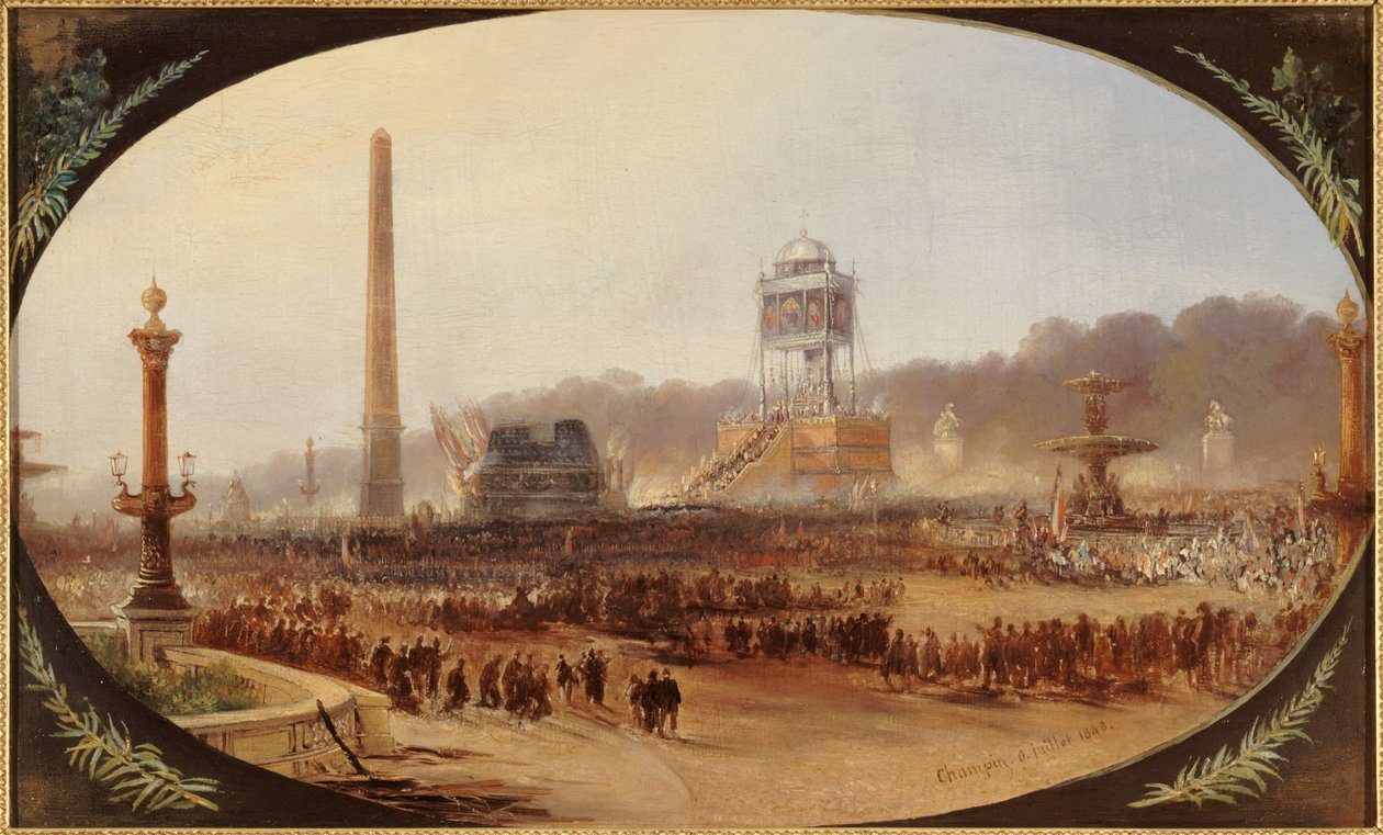 Franska: Cérémonie funèbre sur la place de la Concorde, en l