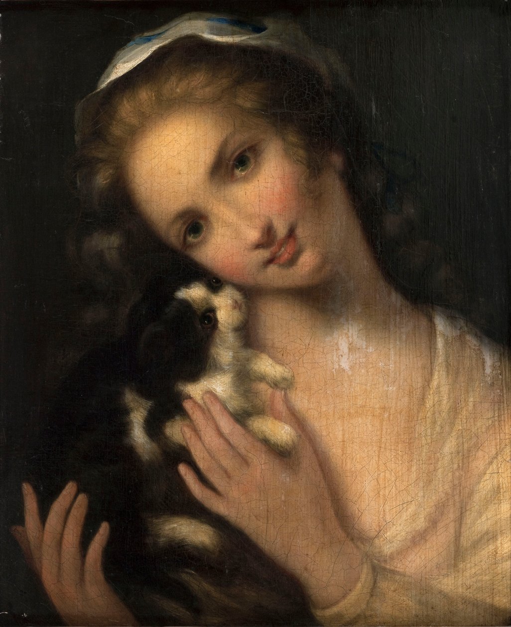 Franska: Jeune fille au chat av anonymous 