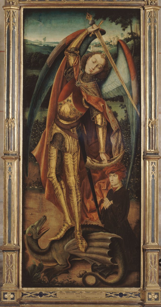 Franska: Saint Michel terrassant le dragon av anonymous 