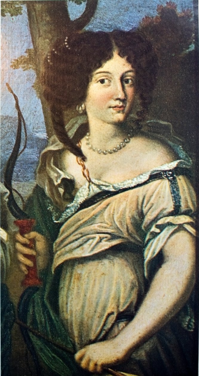 Franska:  Triple portrait de femmes, anciennement dit "Les Nièces de Mazarin" Trippelporträtt av kvinnor, tidigare känt som "The Nieces of Cardinal Mazarin" av anonymous 