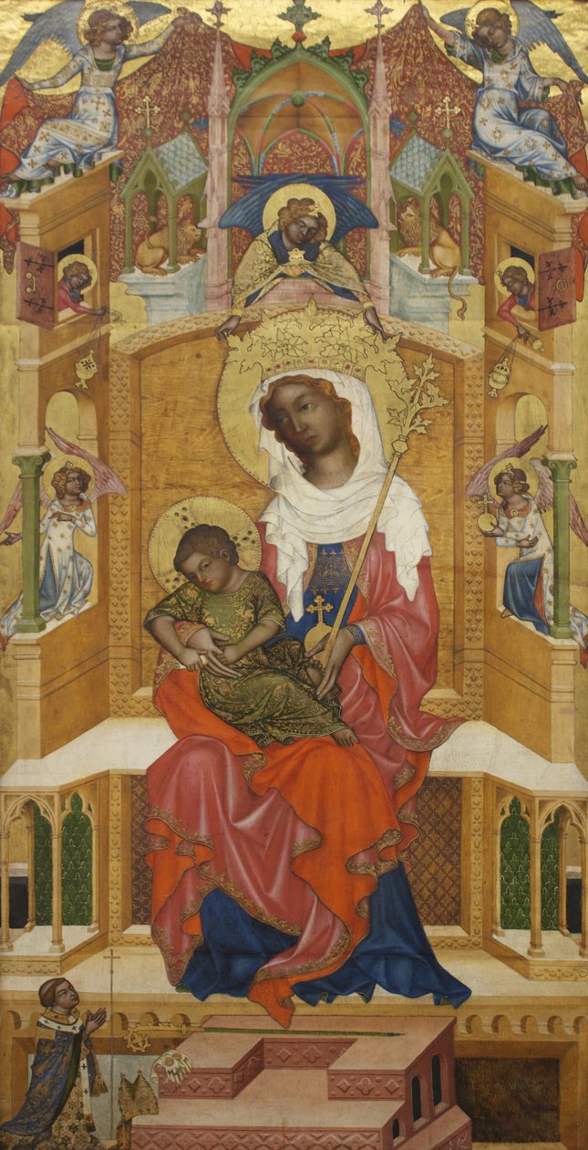 Tyska: Tronande Maria med barnet (Glatzer Madonna) Glatz Madonna av anonymous 