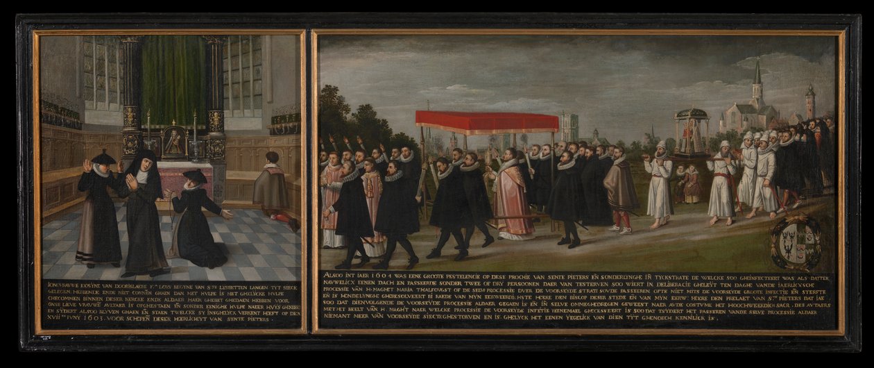 Helande och procession mot pesten 1604 av anonymous 