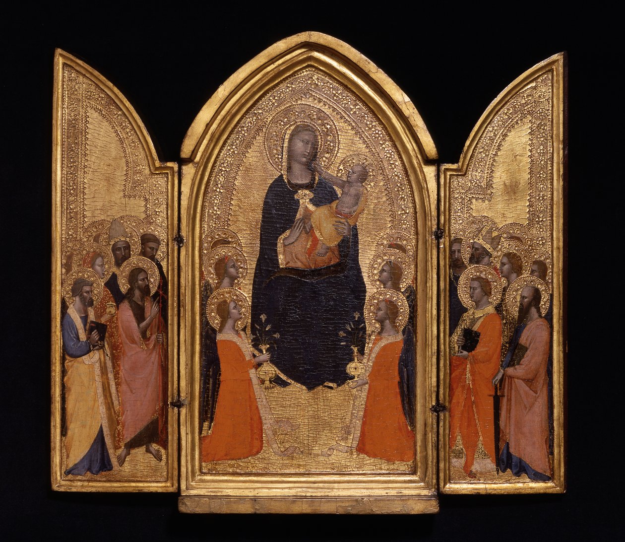 Madonna med barn och helgon (Sterbini-triptyken) av anonymous 