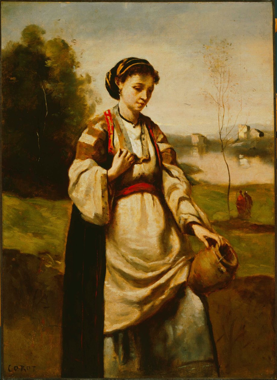 Woman with Water Jar  av Jean Baptiste Camille Corot
