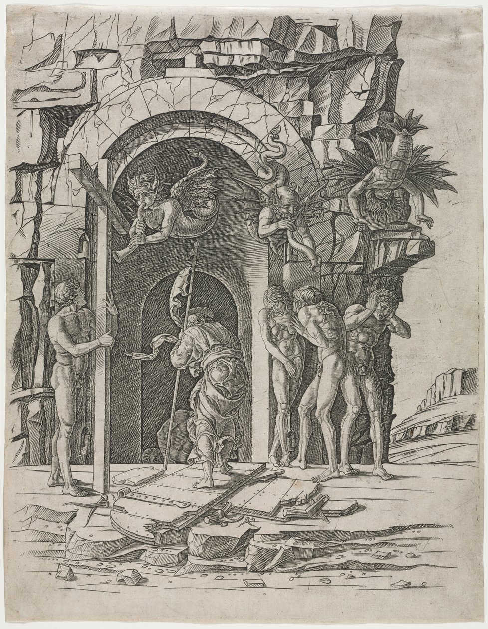 Nedstigning till Limbo av attributed to Andrea Mantegna