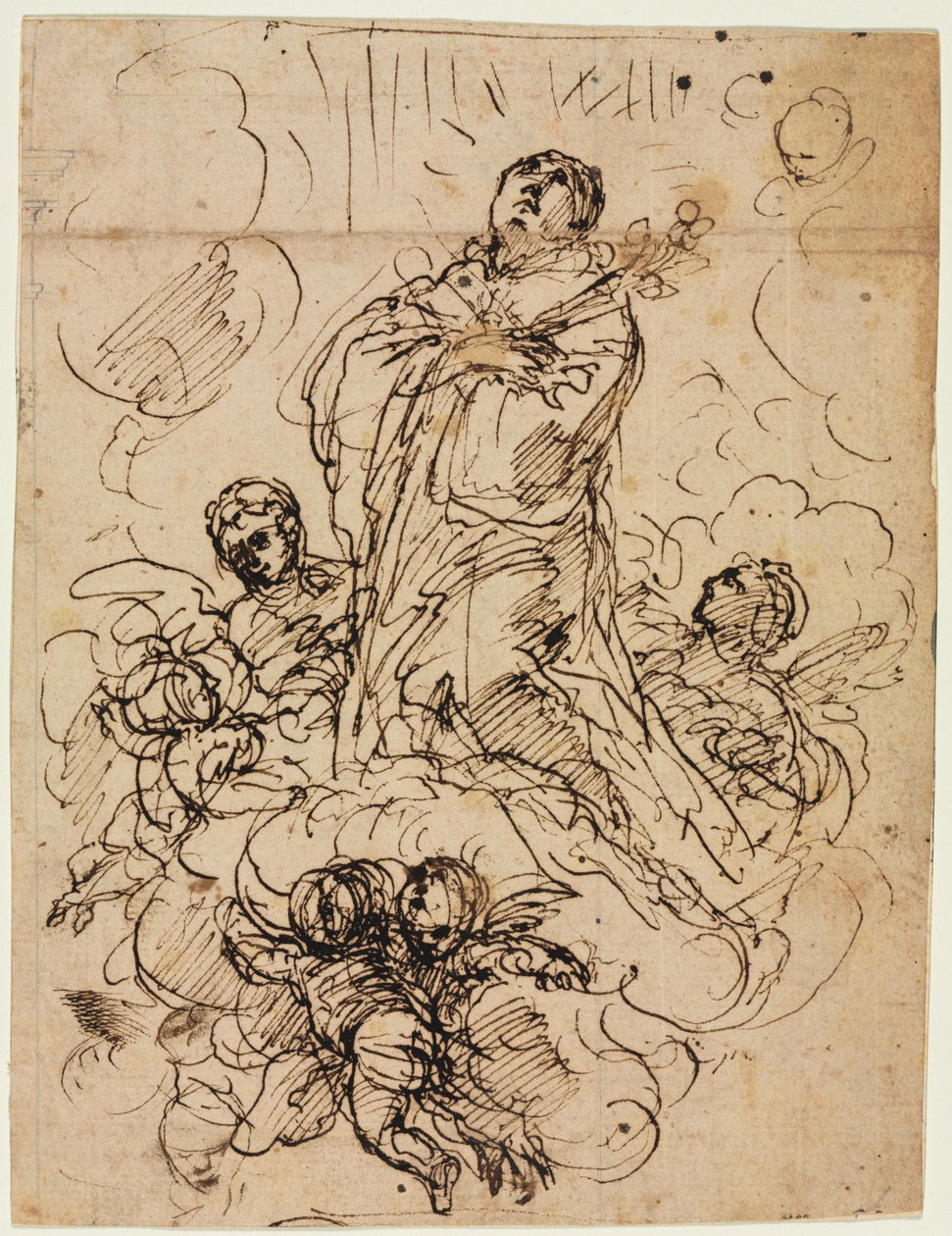 Apoteos av ett helgon av attributed to Antonio Domenico Gabbiani
