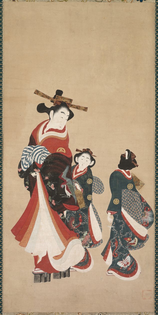 Kurtisan och skötare av attributed to Engetsudō